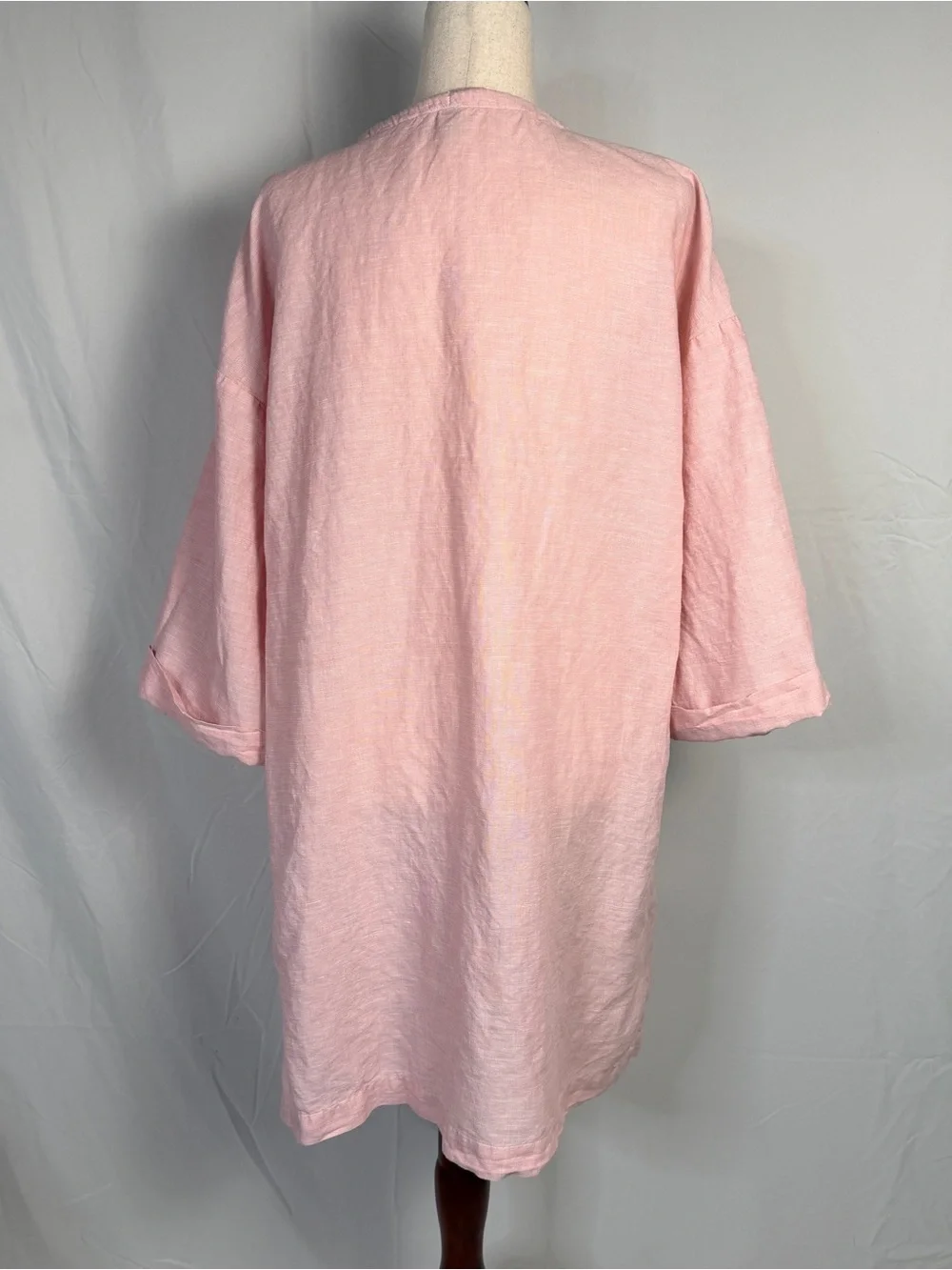 Vintage J.‎ Crew Original Beachwear. Pink Linen-Blend Tunic dress,beach,coastal